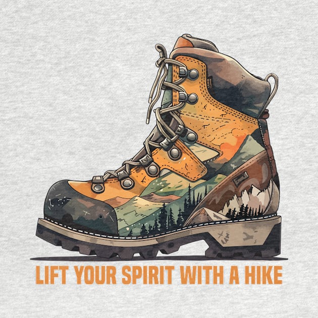 hiking boot lift your spirit with a hike by StepInSky